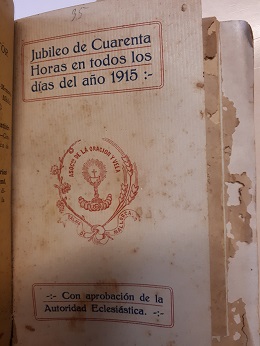 Coberta de Jubileo de Cuarenta Horas en todos los días del año 1915