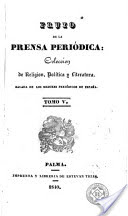 Coberta de Fruto de la prensa periódica Tomo V